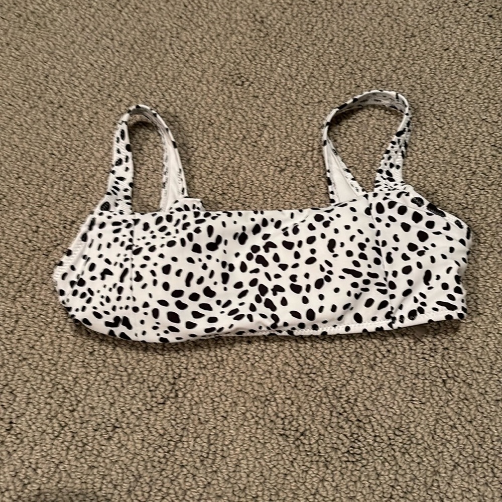 dalmatian print bikini top, removable cups
